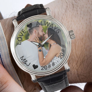 Montre 3e anniversaire du Mariage Photo Leather Watch