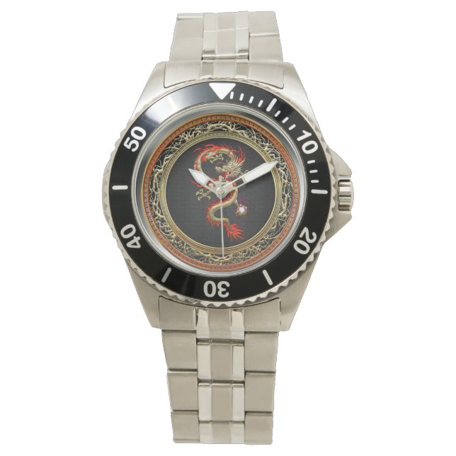 Montre [400] Dragon chinois d'or Fucanglong (devant)