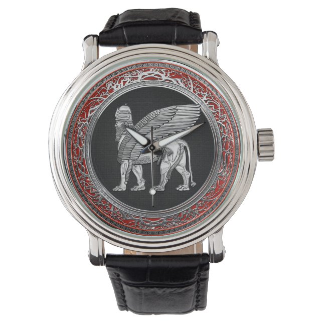 Montre [400] Lion ailé assyrien - Lamassu argenté (devant)