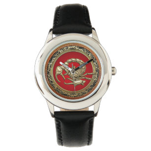 Montre [400] Scorpion d'or sacré sur le rouge