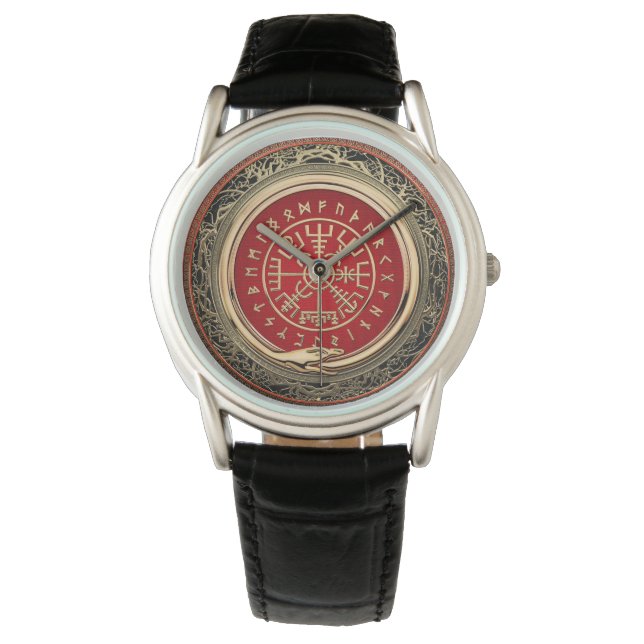 Montre [400] Vegvisir - Viking Gold Magic Runic Compass (devant)