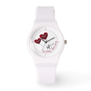 Montre 40e anniversaire du mariage de Ruby Ballons de coe