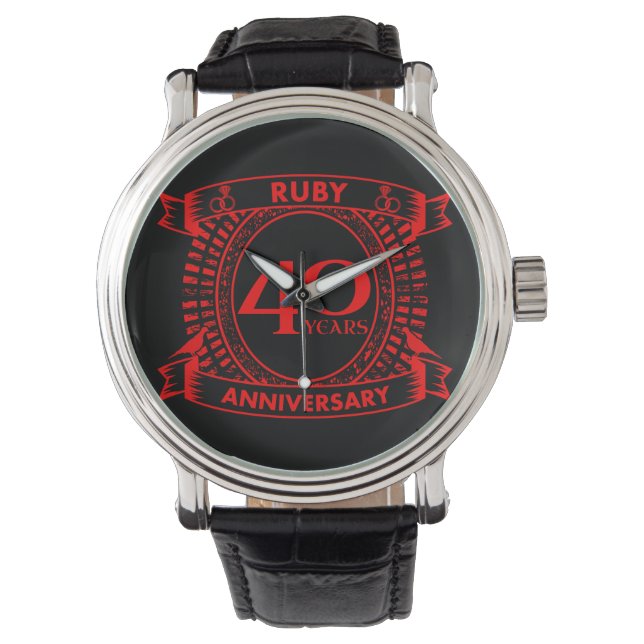 Montre 40e anniversaire du mariage ruby crest (devant)