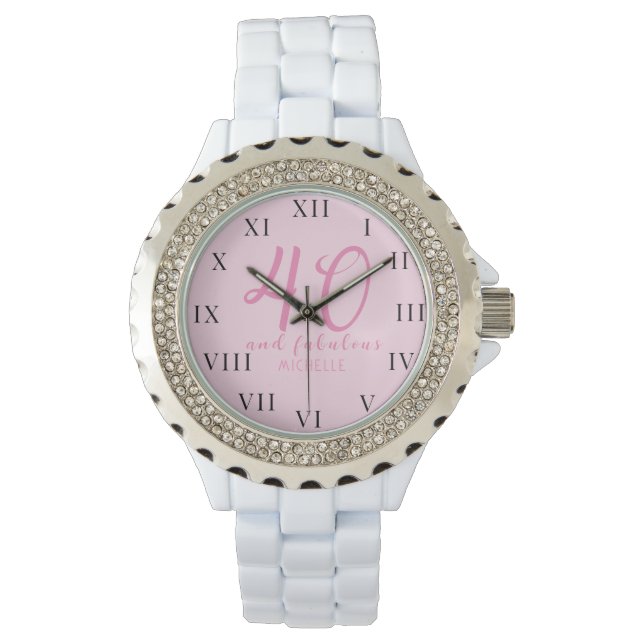 Montre 40e anniversaire pour sa quarante fille rose Éléga (devant)
