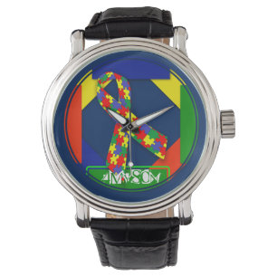 Montre 4MySon Autisme Vintage bracelet en cuir