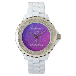 Montre 50 Et Fabuleux Anniversaire Rose violet Parties sc