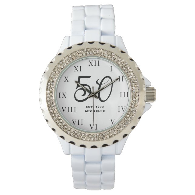 Montre 50e anniversaire pour sa cinquante noir élégant mo (devant)