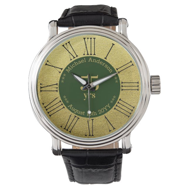 Montre 55 ans de retraite ou anniversaire Personnalisé (devant)