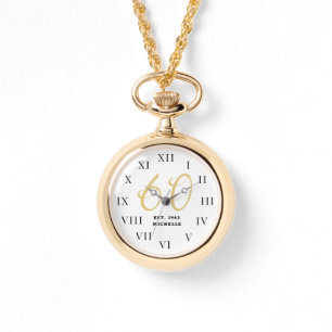 Montre 60e anniversaire Soixante Black Vintage Funny Gold