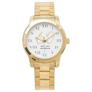 Montre 60e anniversaire Soixante Black Vintage Funny Gold