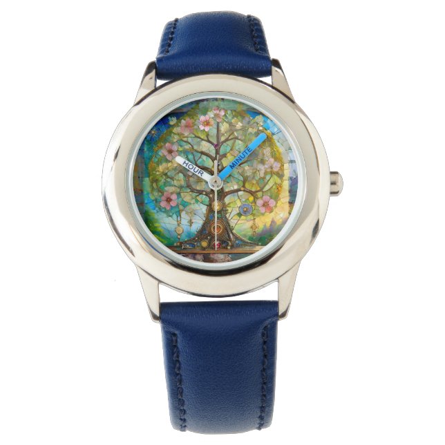 Montre 7 Chakra Fleurissant Arbre De Vie (devant)