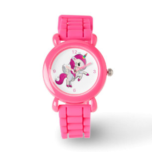Montre à ailes mignonne de licorne de courroie de