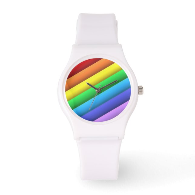 Montre à bracelet blanc PRIDE O'CLOCK (Recto)