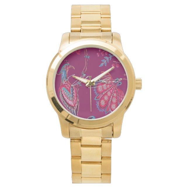 Montre à bracelet doré oversize (devant)