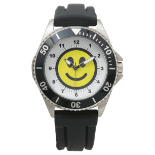 Montre à bracelet en caoutchouc noir pour homme
