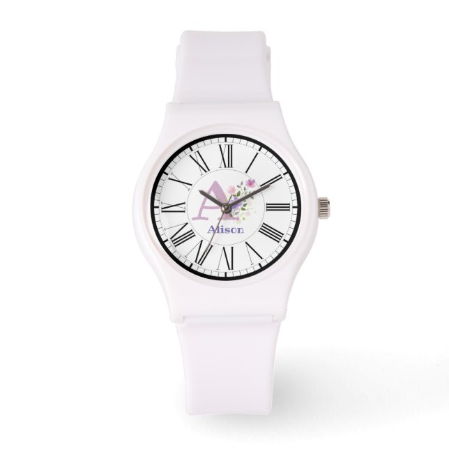 Montre à cadran en chiffres romains avec initiale  (Recto)