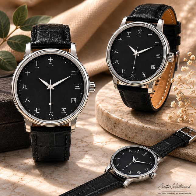 Montre à caractères numériques chinois (police bla (Créateur téléchargé)