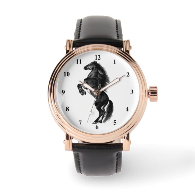 Montre À Cheval Noir Droit (Recto)