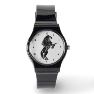Montre À Cheval Noir Droit