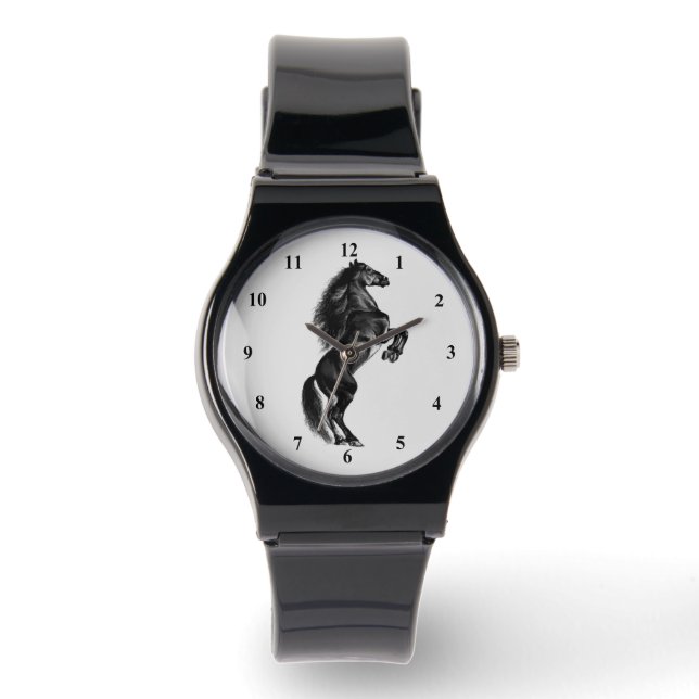 Montre À Cheval Noir Droit (Recto)