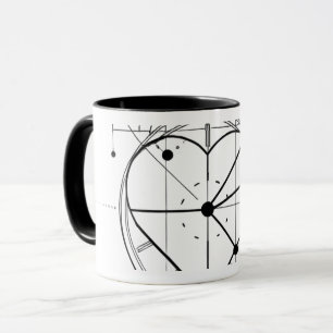 Montre à cœur minimaliste Mug géométrique - Tasse