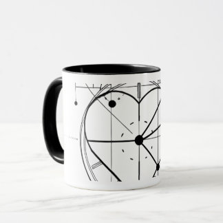 Montre à cœur minimaliste Mug géométrique - Tasse