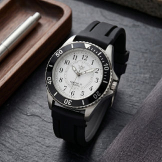 Montre à couronne avec bracelet en silicone et cad