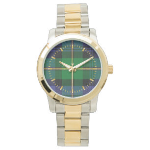 Montre à deux tons de tartan de clan de Gordon