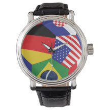 Montre à drapeau de la Coupe du monde de football 