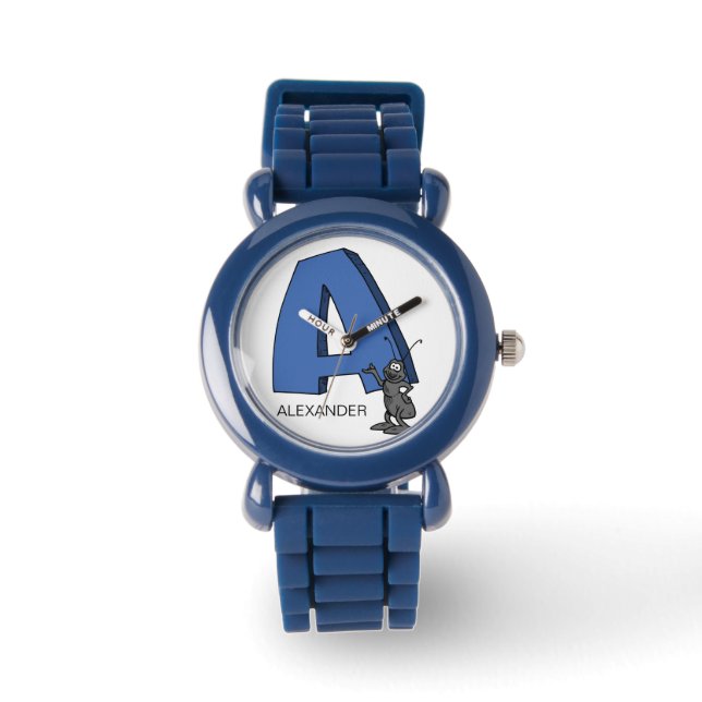 Montre A est pour ___ nom personnalisé Enfants (Recto)