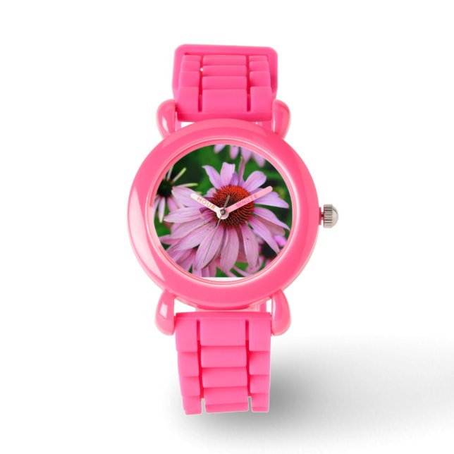 montre à fleur d'échinacée rose (Recto)