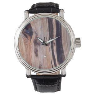 Montre à grains de bois