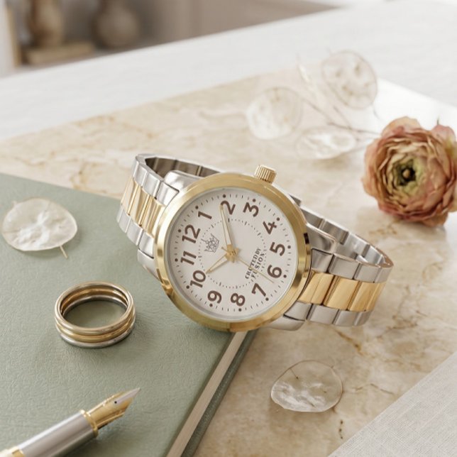 Montre à lien doré et argenté deux tons de luxe av (Créateur téléchargé)