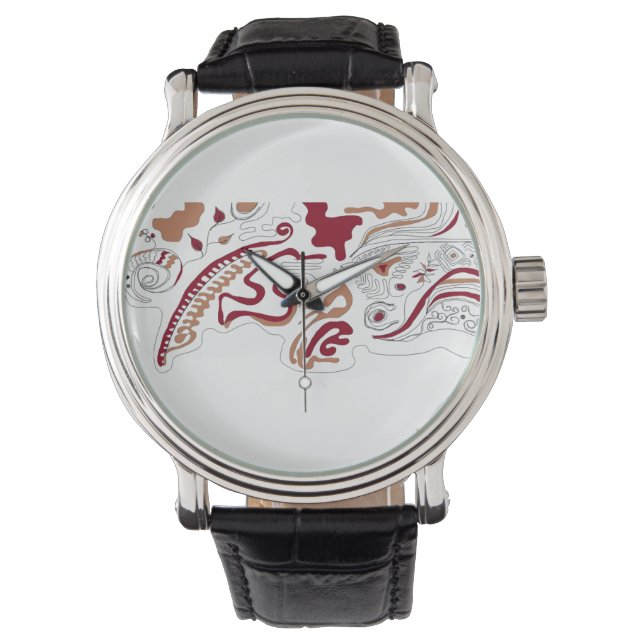 Montre à motif abstrait artistique (devant)