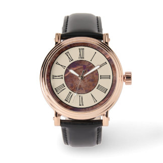 Montre à motif marbre marron vintage