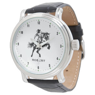 Montre à numéros noirs Cowboy sur un cheval
