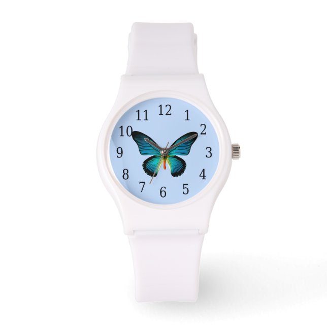 Montre à papillon bleu (Recto)