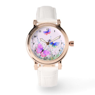 Montre à papillons volants printemps