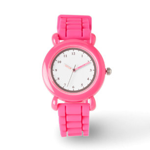 Montre à Parties scintillant rose et chiffres rose