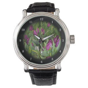 Montre à poignet des Tulipes en fleurs