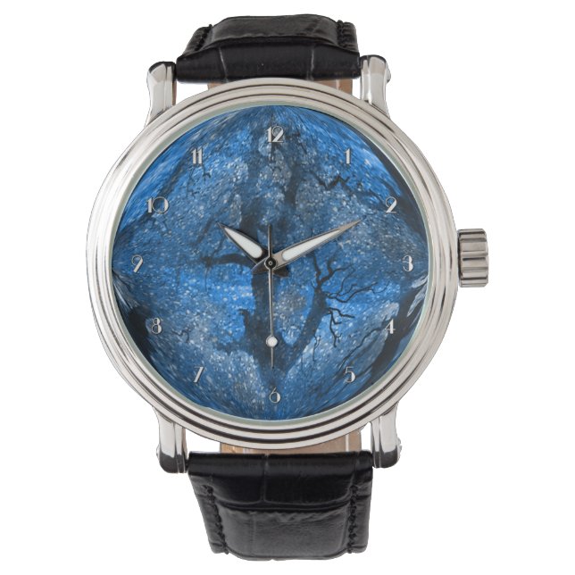 Montre à poignet en cristal bleu magique (devant)