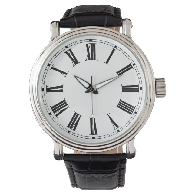 Montre à poignet noir romain (devant)