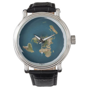 Montre à poignet plat de la carte de la Terre