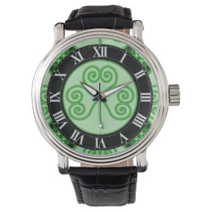 Montre à poignet Shamrock vert et noir