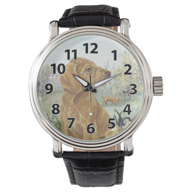 Montre À poils durs Vizsla Puppy Dreamer Wristwatch (devant)