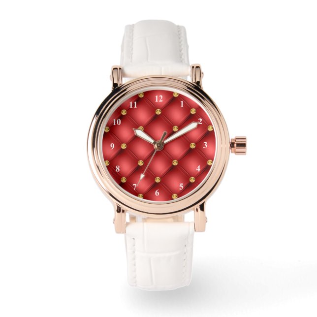 Montre à pompons diamants or rouge (Recto)