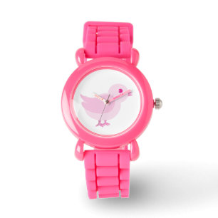 Montre à poule rose