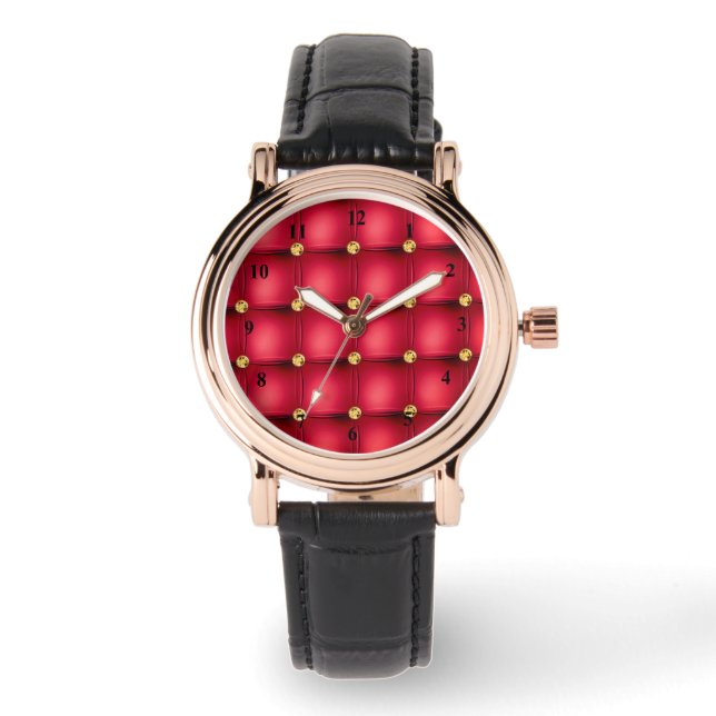 Montre à touffes de diamant or rouge (Recto)