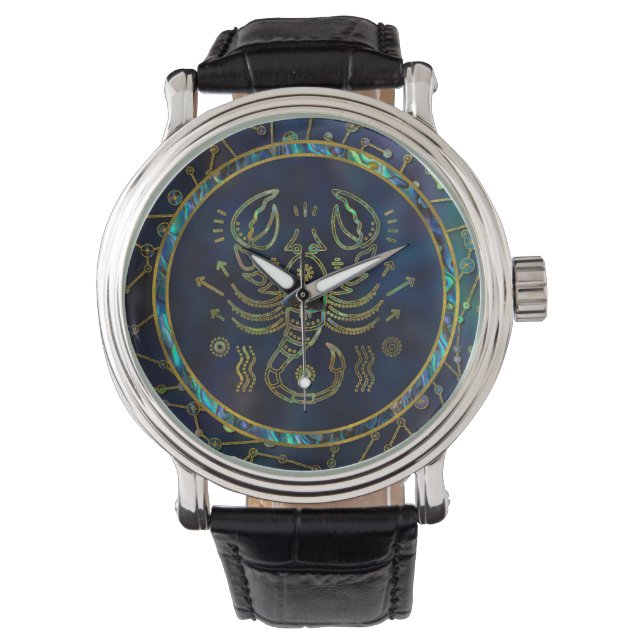 Montre Abalon or Zodiac Scorpio sur Constellation (devant)