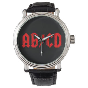 Montre ABCD rock musique drôle symbole faux acdc blague é